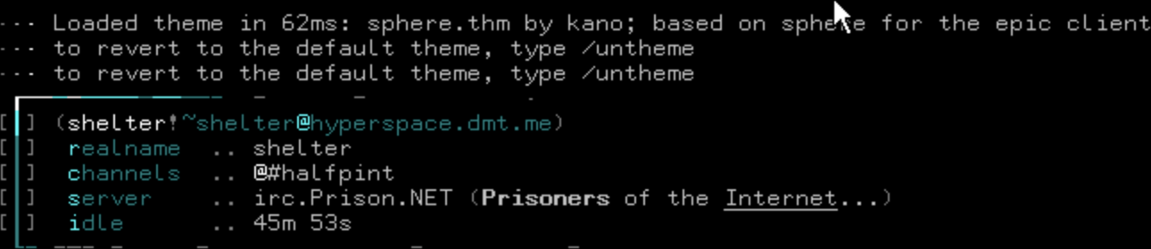Sphere whois theme from XiRCON + kano.tcl