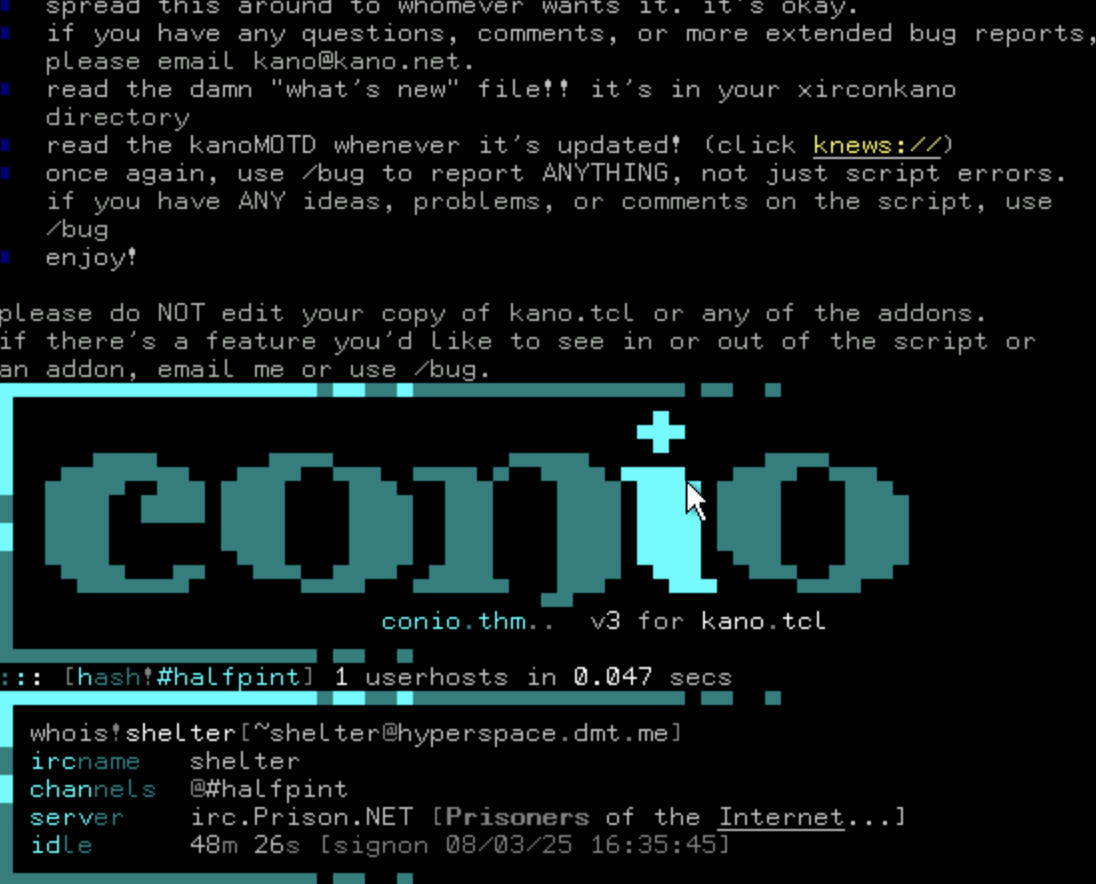 Conio whois theme from XiRCON + kano.tcl