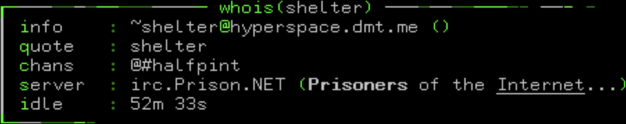 Doot: Phade whois theme from XiRCON + kano.tcl