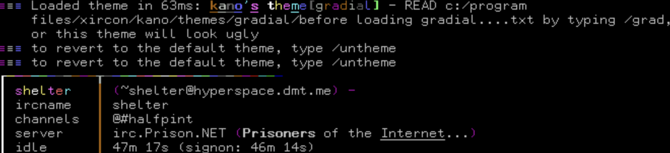 Gradial whois theme from XiRCON + kano.tcl