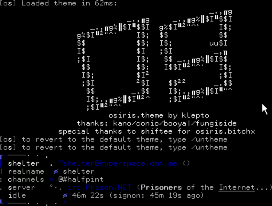 Osiris whois theme from XiRCON + kano.tcl