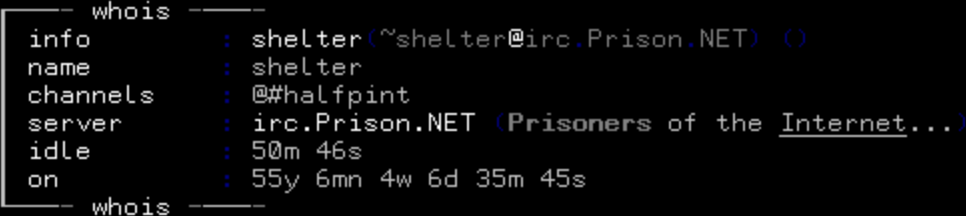 Doot: Chop whois theme from XiRCON + kano.tcl