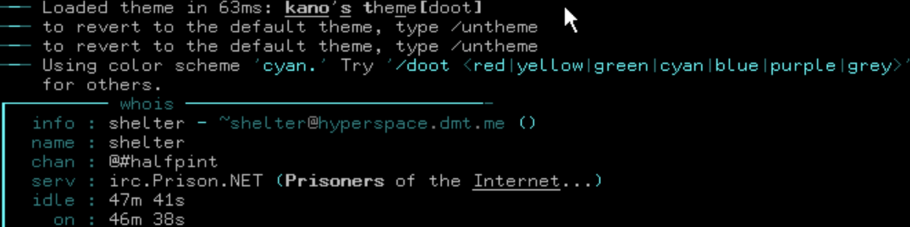 Doot whois theme from XiRCON + kano.tcl